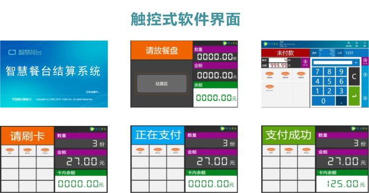 智慧餐臺結算系統軟件界面